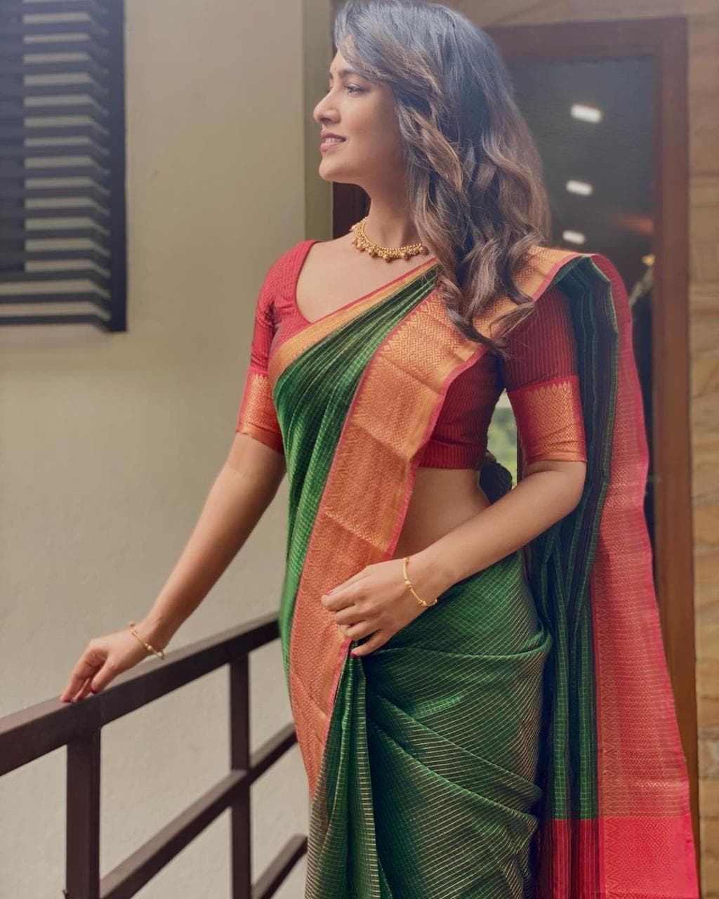 Green Kanjivaram Handloom Silk Saree