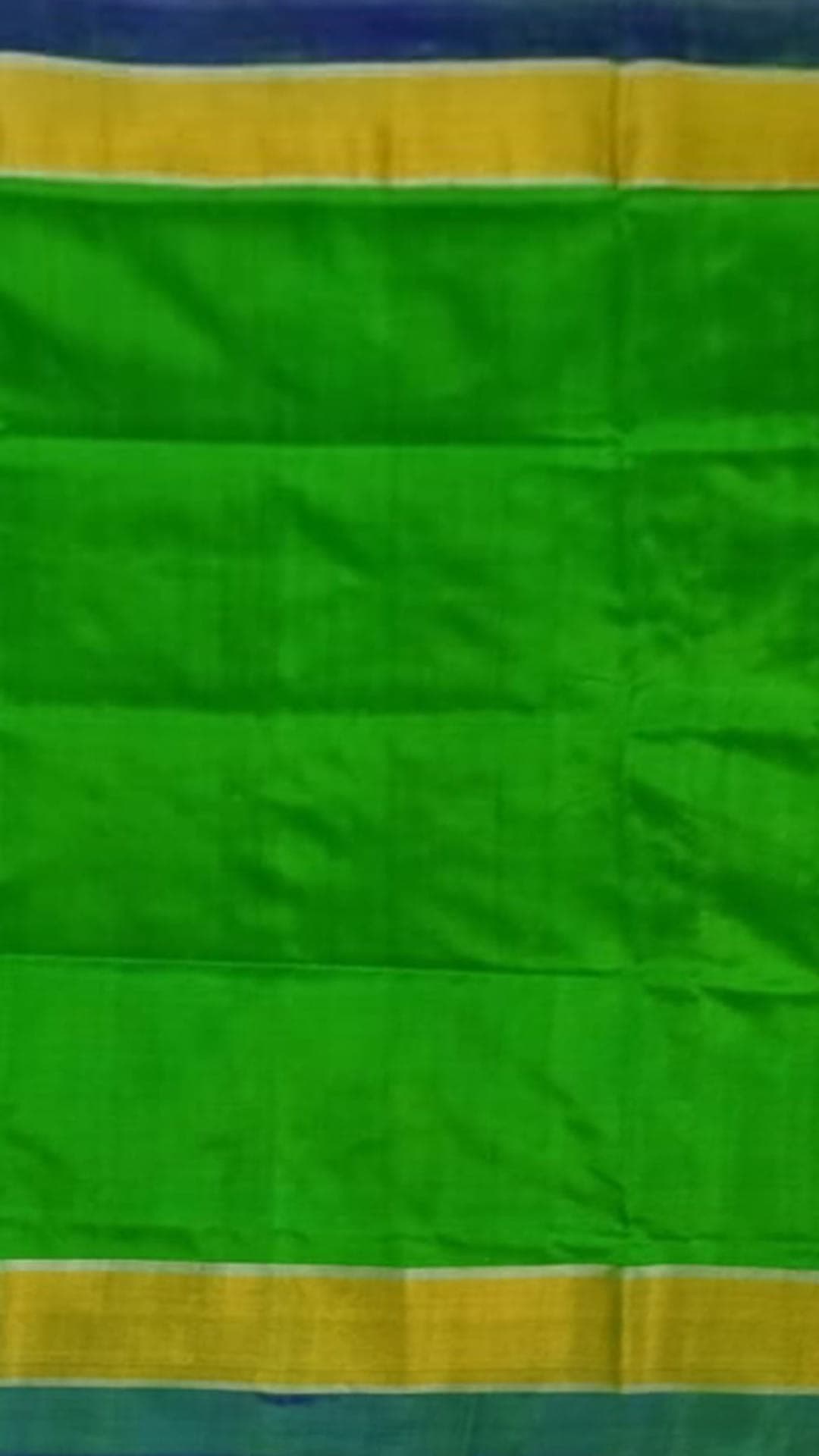 Pure soft silk green with mustard blue Uppada saree