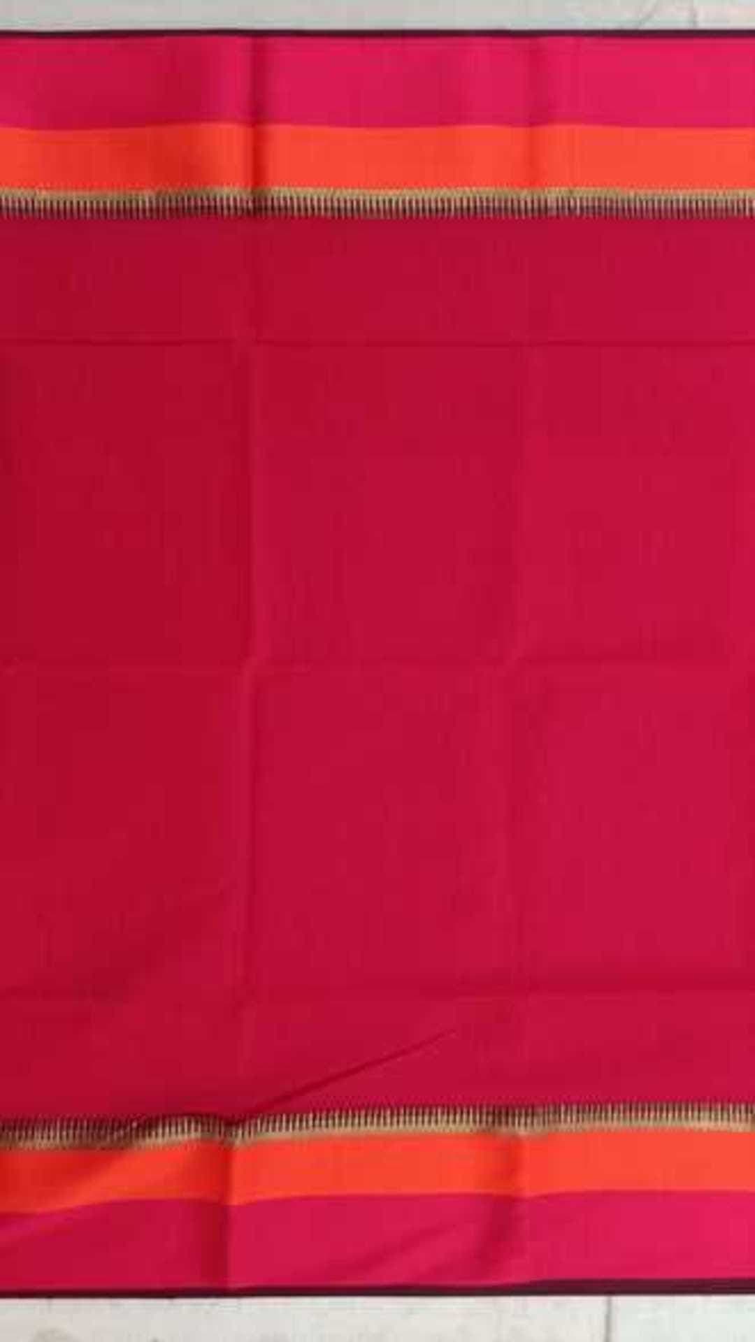 Red & Purple Maheshwari Handlooms Silk Cotton Saree