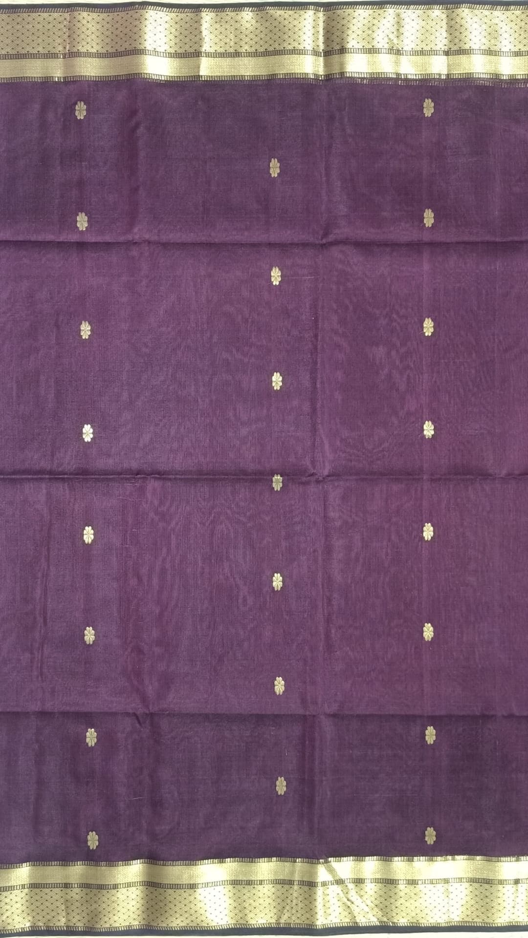 Dark Purple & Gray Maheshwari SilkCotton
