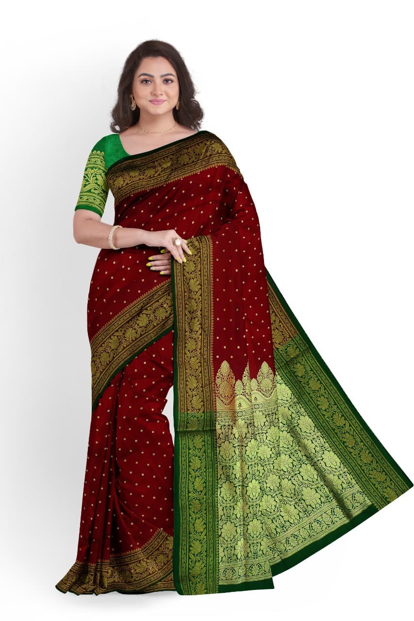 Maroon Art Silk Banarasi Saree