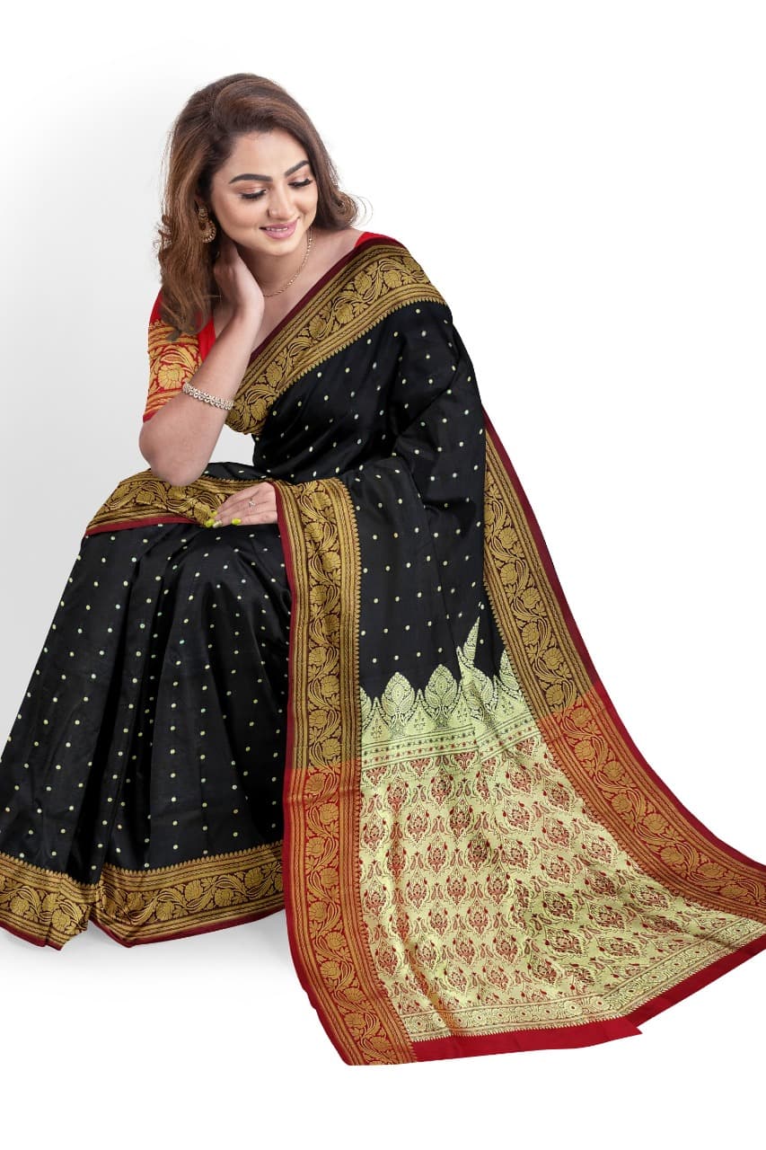 Black Banarasi Art Silk Saree From Banarasi