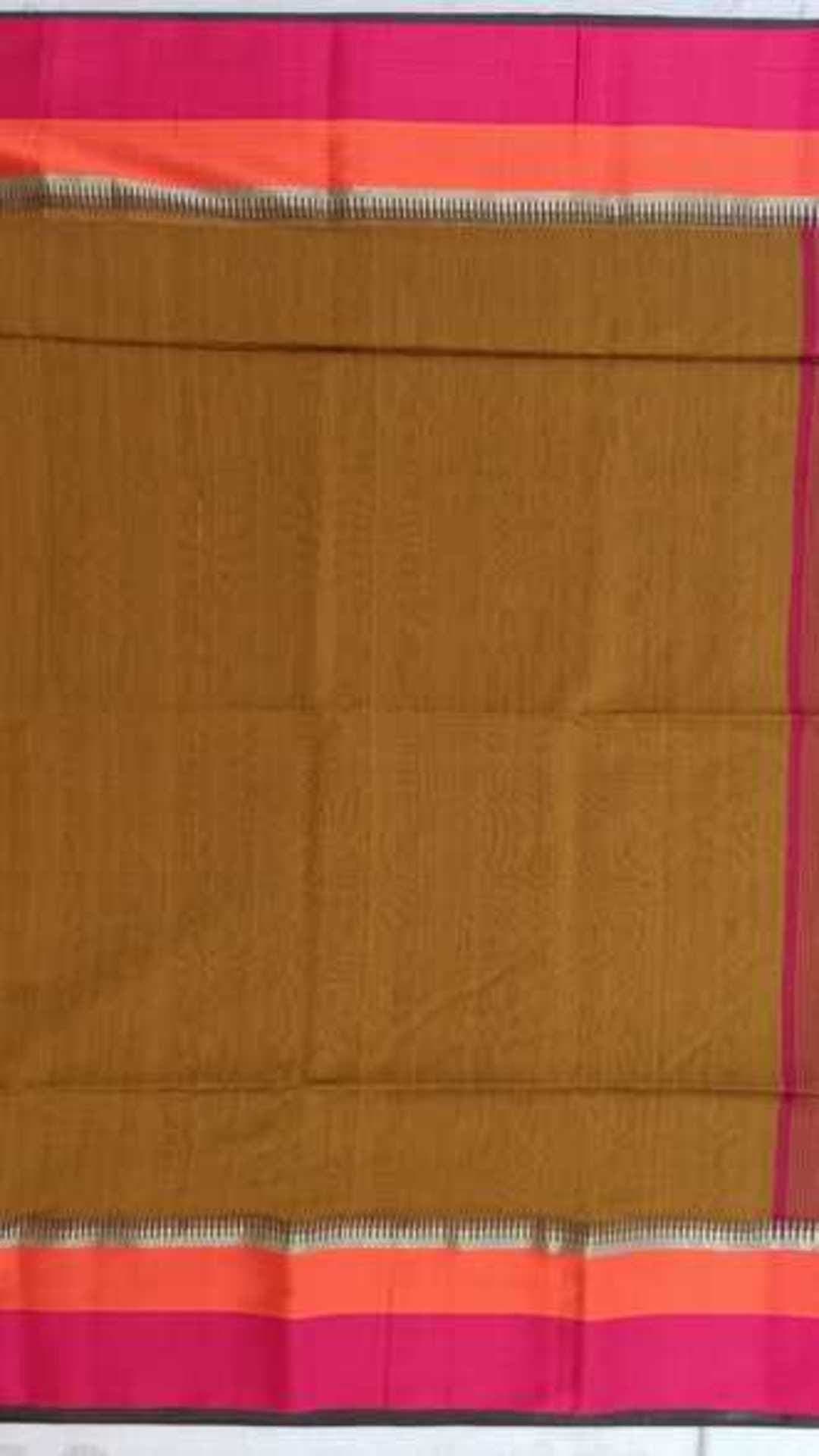 Olive Green Maheshwari Handlooms Silk Cotton Saree