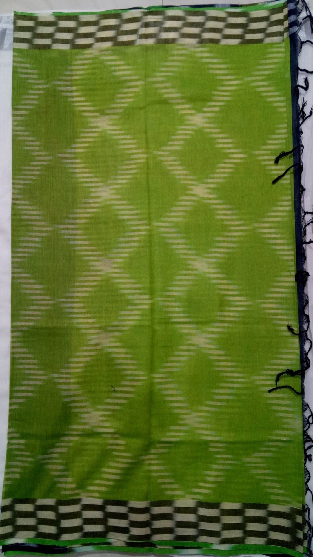 Green & Blue Ikkat Cotton Saree