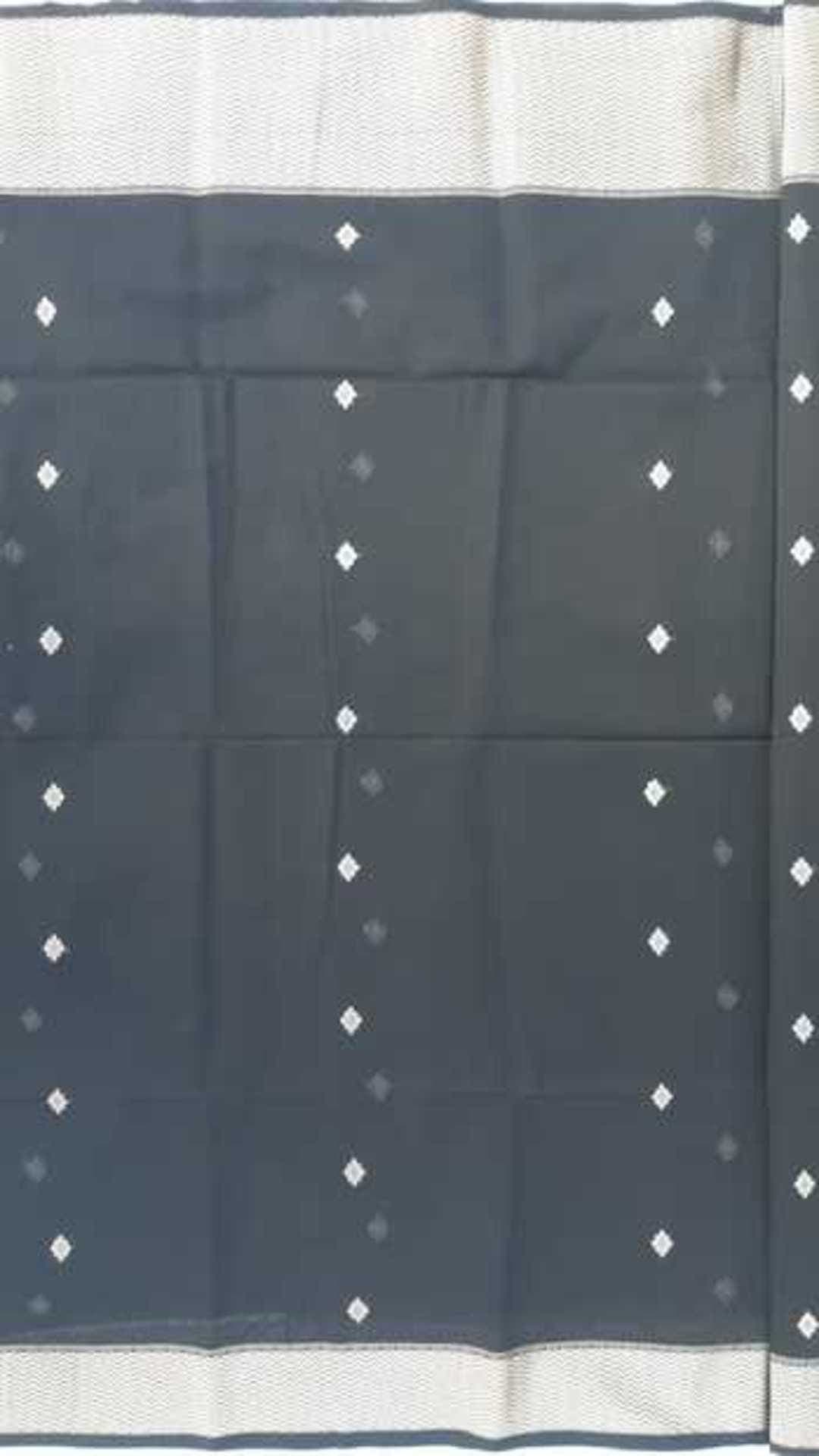 Black Traditional ButI cotton silk saree