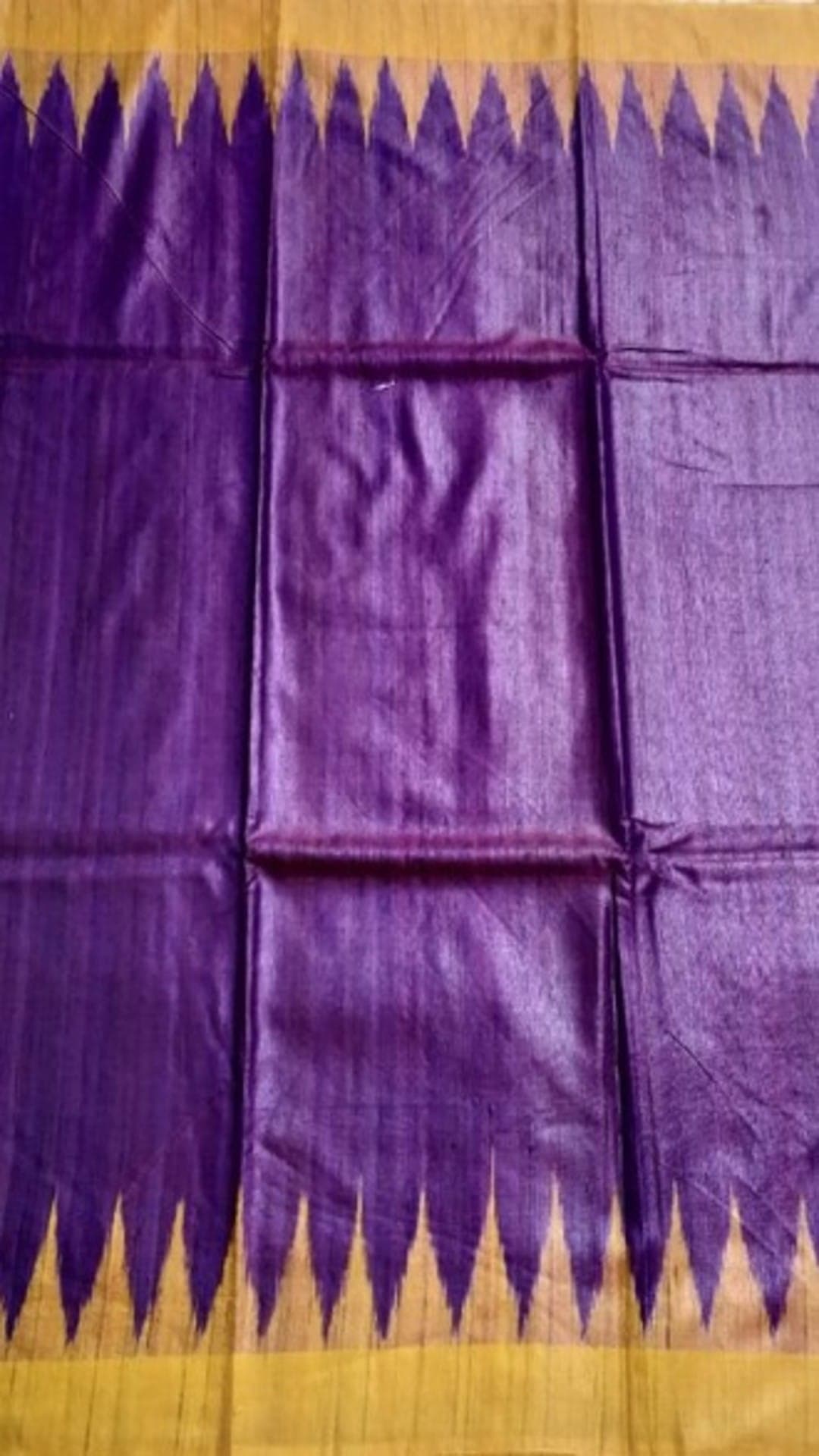 Purple & Mustard Yellow Fine Tussar Silk Saree
