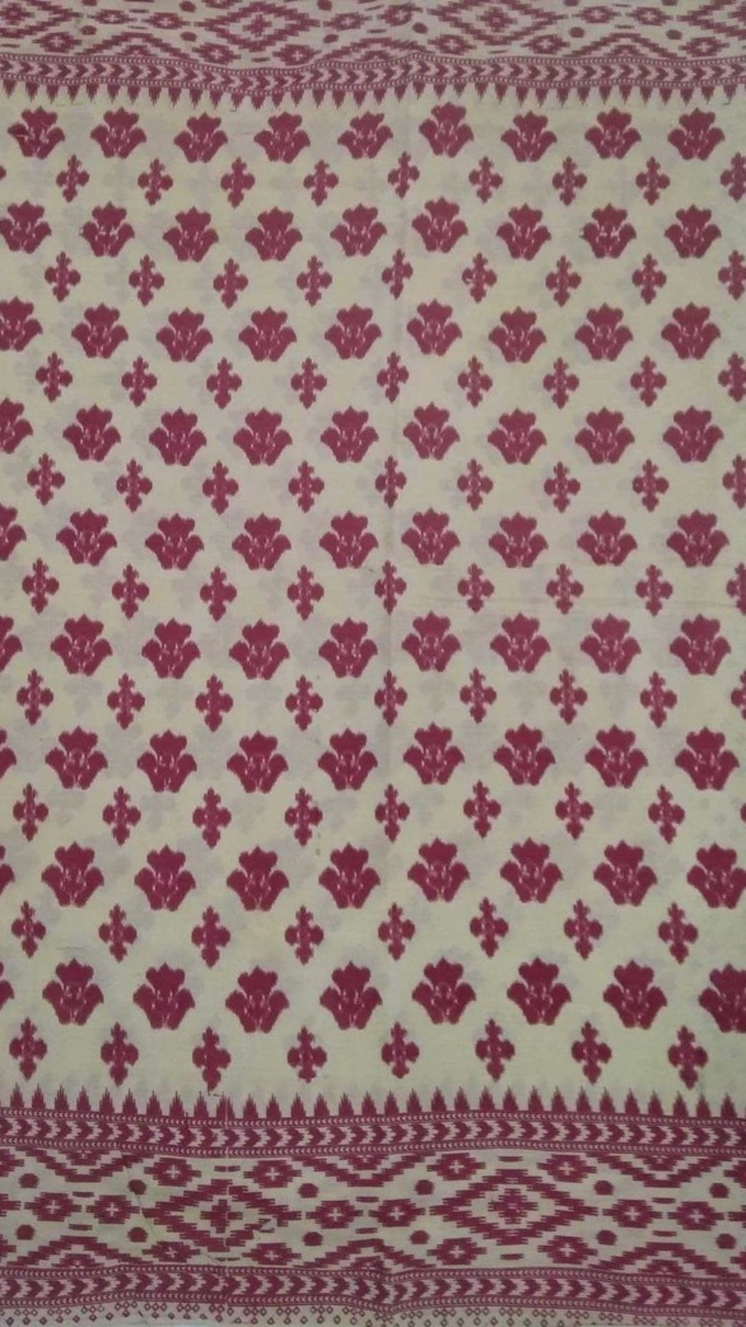 White & Pink Kalamkari Cotton Saree