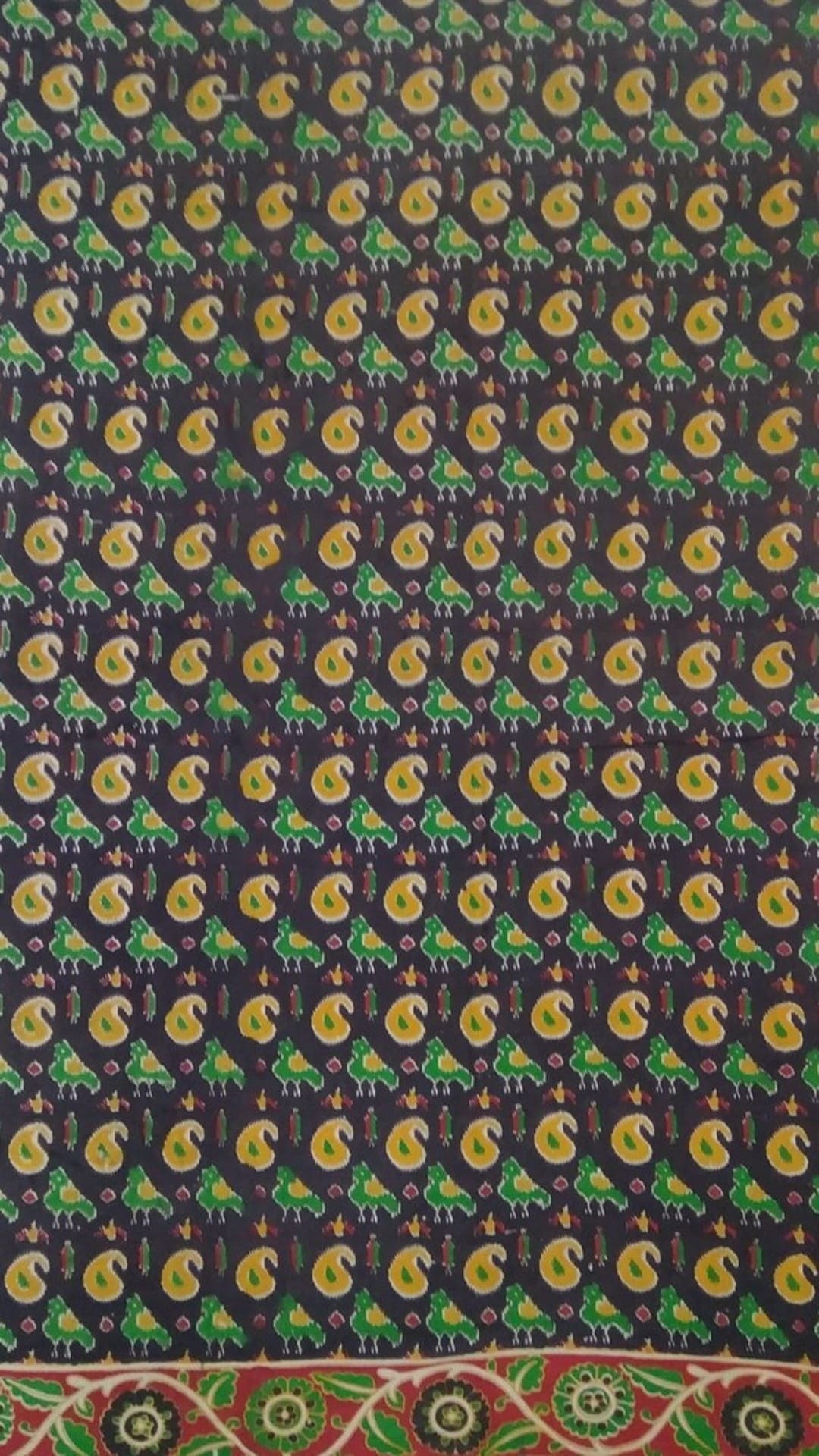 Light Red & Dark Blue Multicolour Kalamkari Cotton Saree